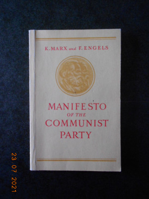 K. MARX, F. ENGELS - MANIFESTO OF THE COMMUNIST PARTY (1975) foto