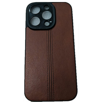 Husa Apple iPhone 14 Pro 6.1 Silicon Brown Leather foto