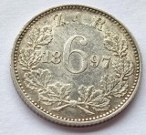 310. Moneda Africa de Sud 6 pence 1897 (Argint 0.925) (tiraj 220.000 buc)