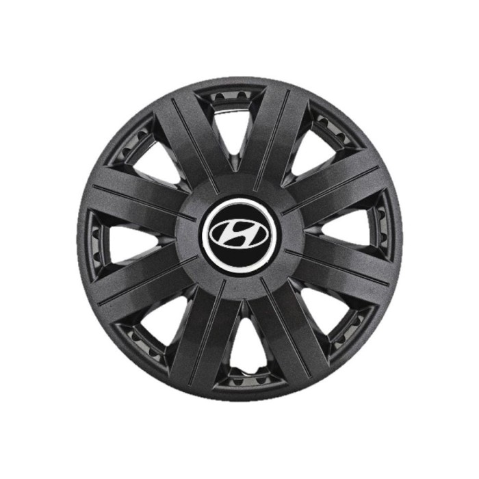Set 4 capace roti Cosmos Negru R15, pentru gama auto Hyundai