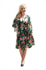 Rochie casual, aspect floral si maneci asimetrice RO-1229-VO foto