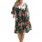 Rochie casual, aspect floral si maneci asimetrice RO-1229-VO