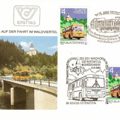 75 DE ANI DE TRANSPORT CU AUTOBUZ POSTAL AUSTRIA FDC 1982