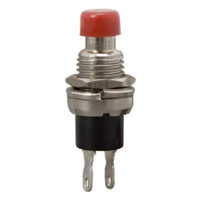 Buton 1 circuit 12VDC ON-(OFF) fara retinere rosu foto
