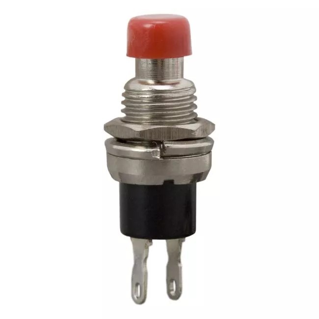 Buton 1 circuit 12VDC ON-(OFF) fara retinere rosu