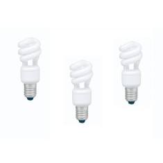 SET 3 becuri fluorescent Panasonic, soclu E27, putere 8W, forma spirala, lumina alb rece, alimentare 220 - 240 V, "EFD8E65HD3E-3" (timbru verde 1.35 l