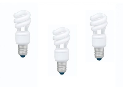 SET 3 becuri fluorescent Panasonic, soclu E27, putere 8W, forma spirala, lumina alb rece, alimentare 220 - 240 V, &amp;quot;EFD8E65HD3E-3&amp;quot; (timbru verde 1.35 l foto