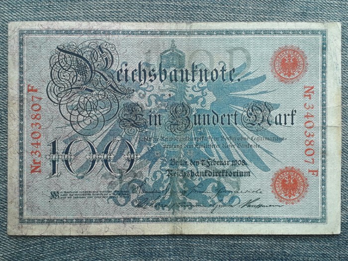 100 Mark 1908 Germania / marci serie portocalie 3403807