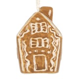 Cumpara ieftin Set 3 ornamente brad Craciun Casute ceramica 4x4x6 cm