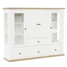 Vitrina mdf alb maro stejar grand Leon 165x40x130 cm