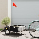 VidaXL Remorcă de bicicletă, negru, textil oxford și fier