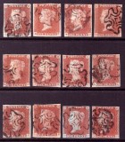 190-ANGLIA-GB-1842-1845-SG 8,8a-Plates 30,31,32,33,34,35,36,37,38,38,40,41, Stampilat