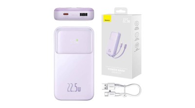 Baseus Comet Powerbank USB-ről USB-C k&amp;aacute;belre, 10000mAh, 22.5W (lila) foto