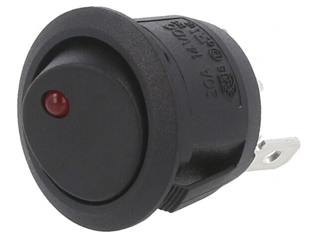 Comutator Rocker ON-OFF cu LED 20A/14VDC Negru
