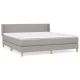 Cumpara ieftin Pat continental, gri deschis, 180x200 cm, material textil