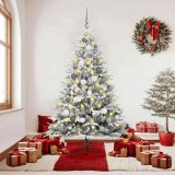 vidaXL Brad de Crăciun artificial pre-luminat cu set de bile Verde 3395396