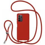 Lemontti Husa Silicon cu Snur Samsung Galaxy A23 5G Rosu (protectie 360&deg;, material fin, captusit cu microfibra)