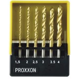 Proxxon 28876 - Set burghie HSS cu pin de centrare 1.5-4 mm tija 3 mm 6 bucati