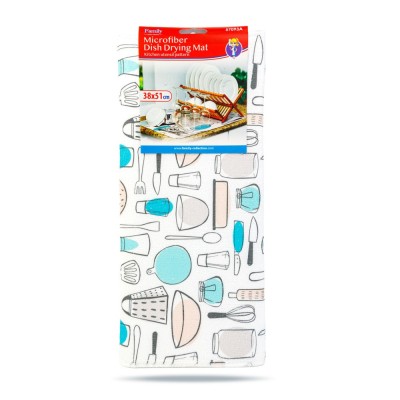 Covoras de uscare vase din microfibra - 38 x 51 cm - model ustensile de bucatarie Best CarHome foto