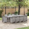 VidaXL Set de masă pentru grădină 11 pcs Gri deschis Ratan Polt 3378607