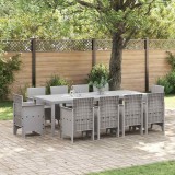 Cumpara ieftin Set de masă pentru grădină 11 pcs Gri deschis Ratan Polt
