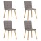 vidaXL Scaune de sufragerie, 4 buc., gri taupe, material textil 3315174