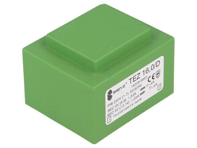 Transformator &Icirc;ncapsulat 16VA 230V 6V 1333mA