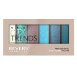 Paleta Fard Pleoape Revers New City Trends Nr.18, 6 Culori: Mat, Satin, Metalic, Multicolor, Pigmentare Intensă, Rezistență Lungă