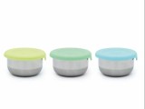 SET 3 RECIPIENTE MINI INOX CU CAPAC SILICON, MELII, BLEU MINT LIME