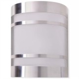 Aplica de perete pentru exterior Brazil, otel inoxidabil/plastic, argintiu/alb, 16,5 x 14 x 10,5 cm