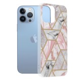 Cumpara ieftin Husa pentru iPhone 13 Pro Max, Techsuit Marble Series, Pink Hex