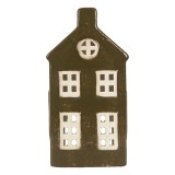 Cumpara ieftin Candela Casuta Craciun ceramica verde crem 8x6x16 cm