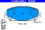ATE 13.0460-5688.2 set placute frana,frana disc