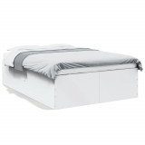 VidaXL Cadru de pat, alb, 140x190 cm, lemn prelucrat