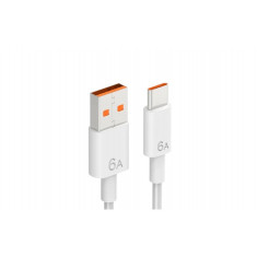 Cablu de date si incarcare SuperCharge Type-C USB 3.1 pentru Huawei, 6A, max 65W, 1m, Alb