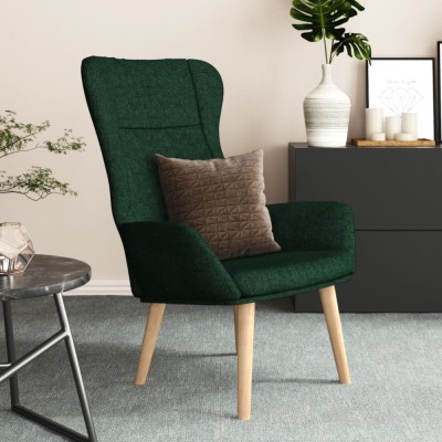 vidaXL Scaun de relaxare, verde &amp;icirc;nchis, material textil 341399 foto