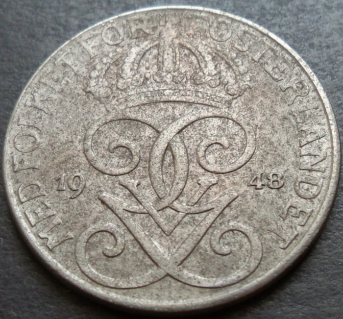 Moneda istorica 5 ORE - SUEDIA, anul 1948 * cod 3020