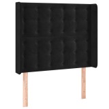Cumpara ieftin Tablie de pat cu aripioare, negru, 93x16x118/128 cm, catifea