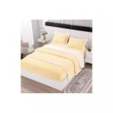 Cumpara ieftin Lenjerie cu Blanita, 4 Piese, cu Elastic Pentru Pat Dublu, Galben - PUC107