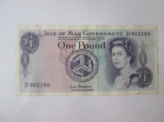 Insula Man 1 Pound 1972 semnatura P.H.G.Stallard foto