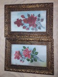 Lot 2 rame tablou vechi superbe,lot tablouri cu protectie geam si sigilate spate nu cunosc daca sunt pictura pe carton panza sau litografii-42 cm/29, Lemn, Dreptunghiular
