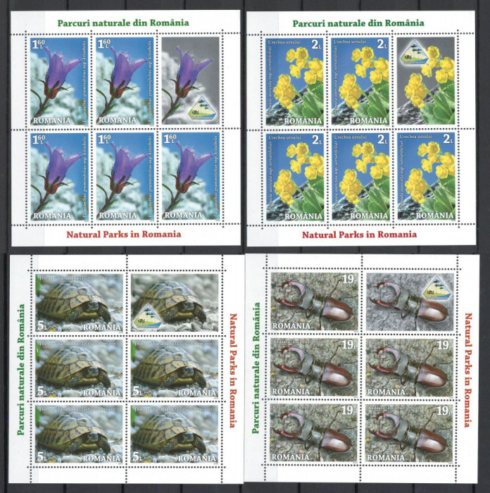 Romania 2018 - LP 2207 d nestampilat - Parcuri naturale - bloc 5+1 vinieta