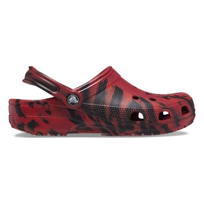 Saboți Crocs Classic Marbled Clog Rosu - Pepper/Black foto