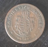 Moneda Saxonia Albertine - 2 Pfennige 1863 - An mai rar