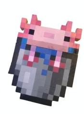 Figurina din lemn Axolot in galeata Minecraft foto