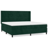 Cumpara ieftin Pat box spring cu saltea, verde inchis, 200x200 cm, catifea