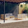 VidaXL Set mobilier de grădină cu perne, 8 piese, gri, lemn de pin 3096039
