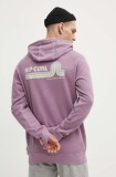 Rip Curl hanorac de bumbac barbati, culoarea violet, cu glugă, cu imprimeu