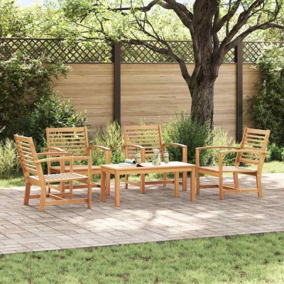 vidaXL Set de canapele pentru grădină natural Lemn masiv de tec 3356861 foto