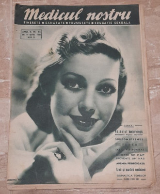 Revista Medicul nostru, anul II, nr.62/1938 foto